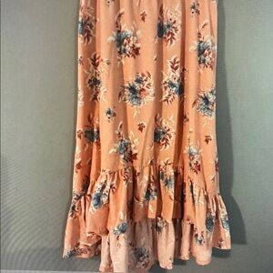 Cato Peach Floral Maxi Skirt